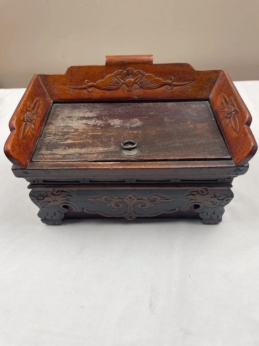 雕刻木盒在中式古董盒子| eBay