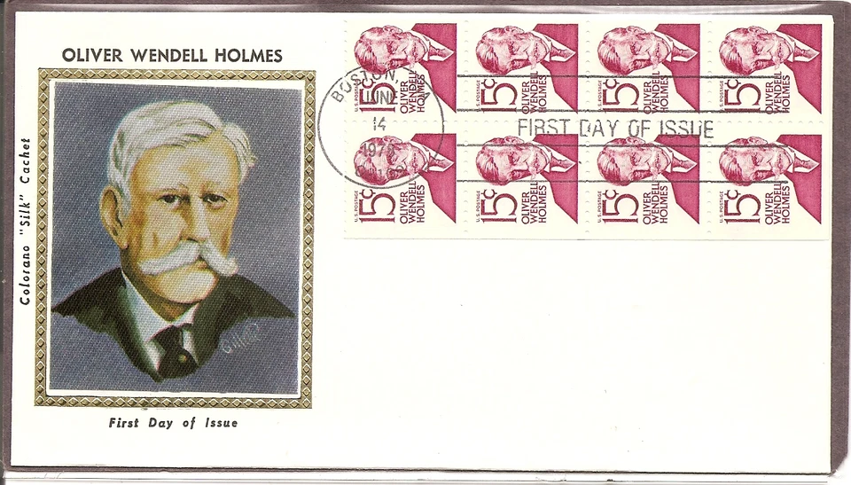 US Scott # 1288Bc Oliver Wendell Holmes FDC.Booklet Pane Of 8,Colorano Cachet. - Image 1 of 1
