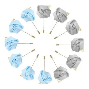 12 Pcs Groom Boutonnieres Rose Boutonnieres Pins for Men Wedding Ceremony Ann... - Picture 1 of 6