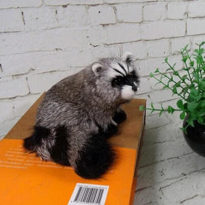 Muñeca modelo de felpa mapache de simulación realista encantadora animal peludo realista regalo - Imagen 1 de 5