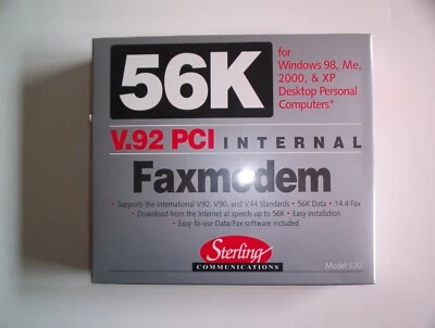 BRAND NEW SEALED Sterling 56K V.92 PCI Internal Fax Modem Faxmodem - Image 1 of 2
