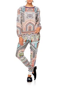 Camilla Sz M / 12 LADY LAKE Drawstring Pant With Ribbing Silk BNWT $549 New - Picture 1 of 17