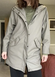 ONLY Sally petite raincoat waterproof jacket Taupe grey Medium Coat - Picture 1 of 8