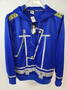 LARGE Fullmetal Alchemist Don Quixote Collabo Pull Hoodie ROY MUSTANG Royal Blue - Picture 1 of 12