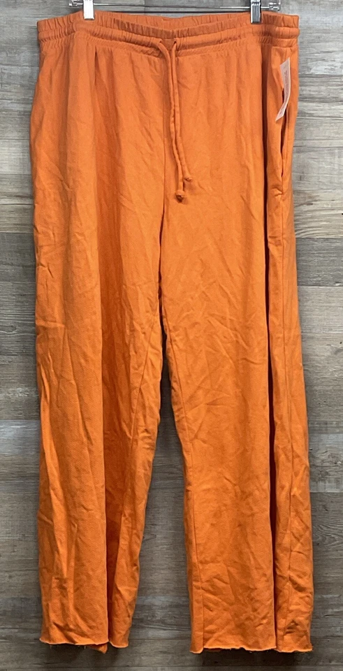 NUEVO Lisa Say Gah Pull On Cordón Ropa de Salón Pantalón Pierna Ancha Naranja Dobladillo Crudo 3XL Foto 1 de 4