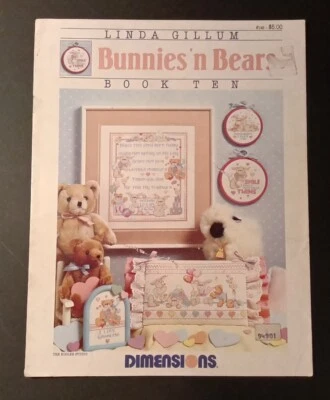 Dimensions Linda Gillum Book 10 Bunnies and Bears Counted Cross Stitch Booklet - Image 1 of 2