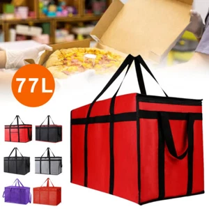 77L Insulated Food Delivery Bag Cold Hot Insulated Bag Pizza Warmer Grocery Bag - Picture 1 of 83