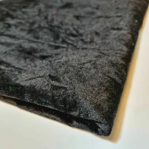 BLACK MARBLE CRUSH VELVET STRETCH DRESS CRAFT CURTAIN QUILTING FABRIC 58" METER - Picture 1 of 4