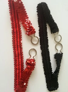 1 Girls Kids Children Rock party Dress Dance Stretch SEQUINS Shiny Elastic Belt  - Picture 1 of 11