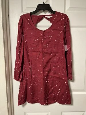 Vestido Wynona manga larga para niñas Oneill. Granate con estrellas. Talla M- ¡Envío Gratis! Foto 1 de 4