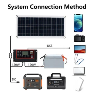 Kit de panel solar 1000 vatios cargador de batería 100A 12V con controlador caravana barco RV - Imagen 1 de 14