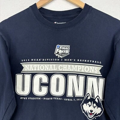 UCONN Shirt Men S NATIONAL CHAMPION NCAA FINAL FOUR 2014 Huskies Basketball Blue - Image 1 of 4