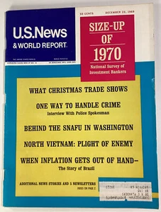 U.S. News & World Report Magazine 1969 Rare Ads Christmas Nixon NYSE War Booze - Picture 1 of 24