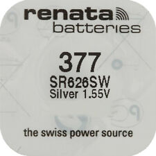 100 pile Renata 377 Ossido D'argento Batteria Bottone Sr626sw 1.55v Swiss Made