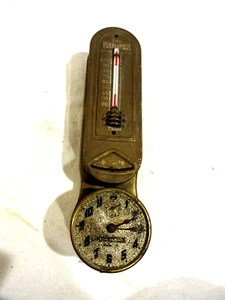 Vintage Brass The Minneapolis Heat Regulatory Co Thermostat/Clock - Picture 1 of 8