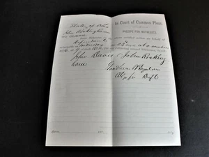 Costo del Tribunal de Causas Comunes - Testigos estatales - Documento 22 de noviembre de 1876 - Oh. - Imagen 1 de 5