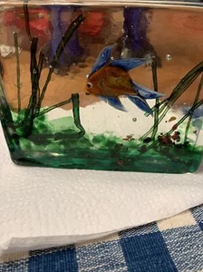 Vintage Authentic Murano Cenedese 1950s Barbini & Licata Glass Fish Aquarium EUC - Picture 1 of 10