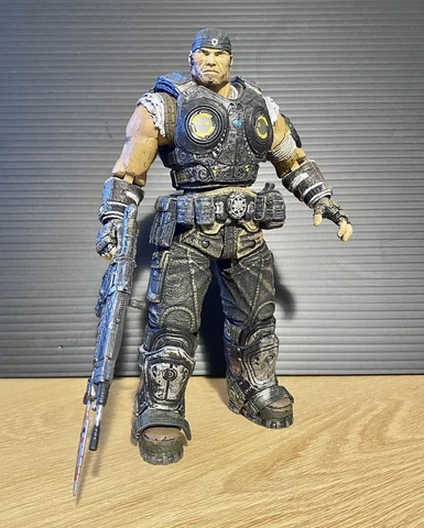 Gears Of War 3 Marcus Fenix NECA Action Figure 6” Excellent Cond. Retro Lancer Cover