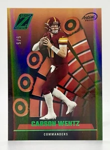 2022 Panini Zenith Artist Proof Green #23 Carson Wentz 5/5 Commanders - Picture 1 of 2