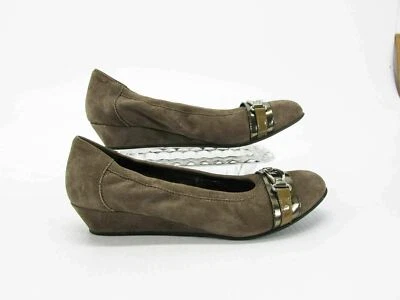 Zapatos de salón AGL para mujer con cuña ovalados talla 8M EUR 38,5 marrón tacón usado qp Foto 1 de 4