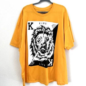 Popular Poison King Life Lion Short Sleeve T-Shirt Men's Size 4XL Graphic *flaw - Picture 1 of 10