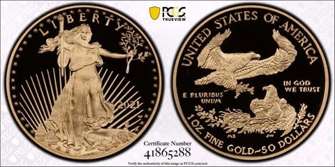 2021-W $50 AMERICAN EAGLE GOLD PCGS PR69DCAM Type 1 FIRST STRIKE! Cover