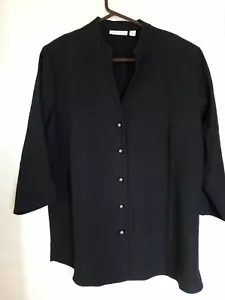 Giacca camicia nera Susan Graver donna taglia M - Foto 1 di 3