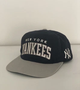 Vintage MLB Starter New York Yankees Navy Arch Wool  The Natural SnapBack Hat - Picture 1 of 4