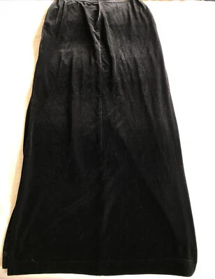 TADASHI ladies blck VELVET Very long Stretch skirt.Side SLITS,elastic Sz12.USA - Image 1 of 4