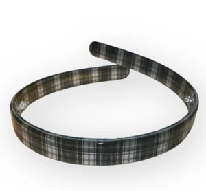 Vintage Blue Plaid French Headband, Deadstock, Signed France Luxe, 1980’s - Picture 1 of 3