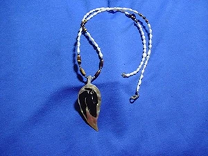 Whippet Greyhound Shell pearls Tiger Eye necklace OOAK by Cindy A. Conter #16 - Picture 1 of 1