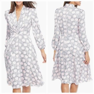 Gal Meets Glam Lizzie Floral Pink Navy Pleated Front Spring Midi Dress NWT $198 - Picture 1 of 15