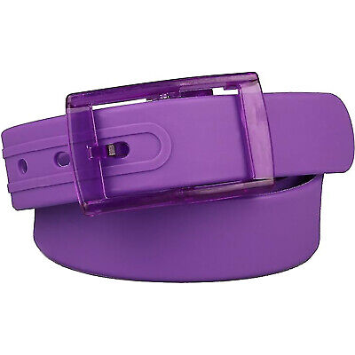 Plain Purple Silicone Rubber Belt Mens Womens Ladies Metal Detector Free Travel • 13.24€