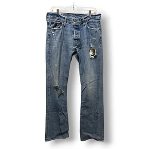 Hollister Jeans Boomer Low Rise Boot Cut 32x34 (34x33) Weathered Y2K Button Fly - Picture 1 of 19