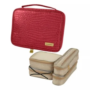 Samantha braun Kroko Schmuck Kosmetiktasche WASSERMELONE *LESEN* Reisegepäck Neu mit Etikett - Bild 1 von 2