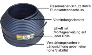 Rasenkante als Beetumrandung/Beeteinfassung, 6,1m Mähkante in schwarz - Bild 1 von 3