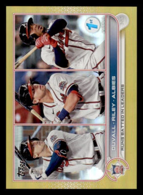 2022 1st Edition Gold #181 Adam Duvall/Austin Riley/Ozzie Albies LL - Image 1 of 2