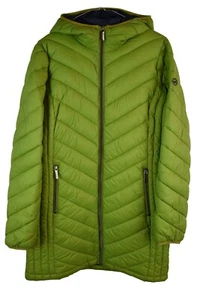 Michael Kors Damen Parka Jacke lang wattiert gesteppt grün Größe S packbar - Bild 1 von 11