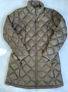 Eddie Bauer Jacket Womens M Gold Quilted Puffer EB700 Goose Down Full Zip - Picture 1 of 14