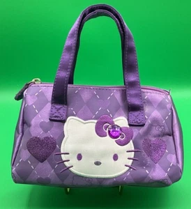 A Rare Vintage Sanrio 2011 Hello Kitty Purple Little Zip Bag Handbag - Picture 1 of 8