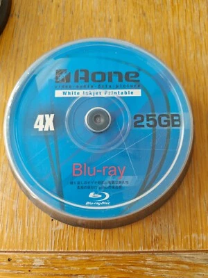 Aone (Blu-ray) BD-R 25GB 4x Speed Single Layer Disc FF Pack of 10 sealed - Image 1 of 2