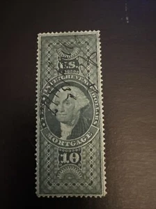 US Stamp Revenue Scott # R95c.1862-71- Mortgage $10 Used Cat $40.00 - Picture 1 of 2