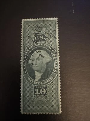 US Stamp Revenue Scott # R95c.1862-71- Mortgage $10 Used Cat $40.00 - Image 1 of 2