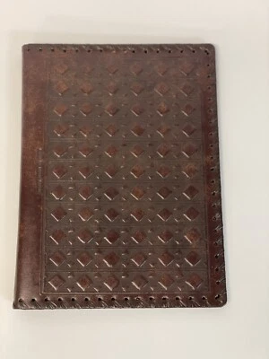 Vintage Hand Tooled Leather Portfolio With Pockets Embossed Made In Italy - Image 1 of 4