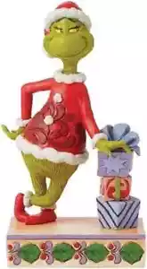 Jim Shore GRINCH APOYADO EN REGALOS FIGURA 6015218 NUEVO - Imagen 1 de 5