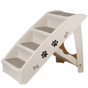 Marco de soporte para escalera de perro para cama alta escaleras plegables para mascotas 4 escalones antideslizantes - Imagen 1 de 12