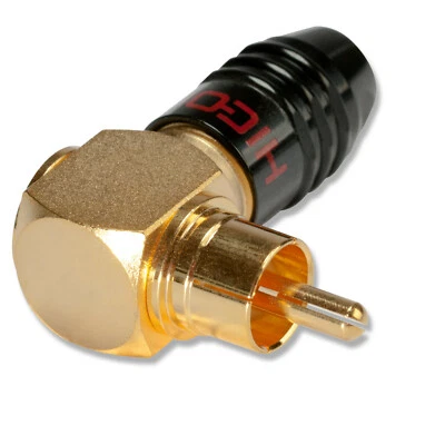 HICON HI-CMA02 Conector RCA 90° Angulado 7,0mm Rojo Atornillable | HI-CMA02-RED - Imagen 1 de 2