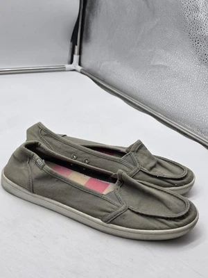 Roxy Zapatos Mujer Talla 7.5 Gris Lido Sin Cordones Lona Mocasines Surf Informales 457N48 Foto 1 de 4