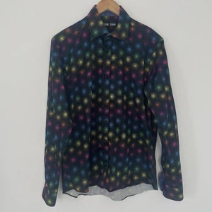 Wilson & Sloane Shirt Mens Sz M Black Abstract Psychedelic Button Up Long Sleeve - Picture 1 of 6