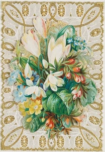 Glückwunschkarte mit Papierspitze, Glückwunschbillet Unbekannt (19.Jhd) - Picture 1 of 4